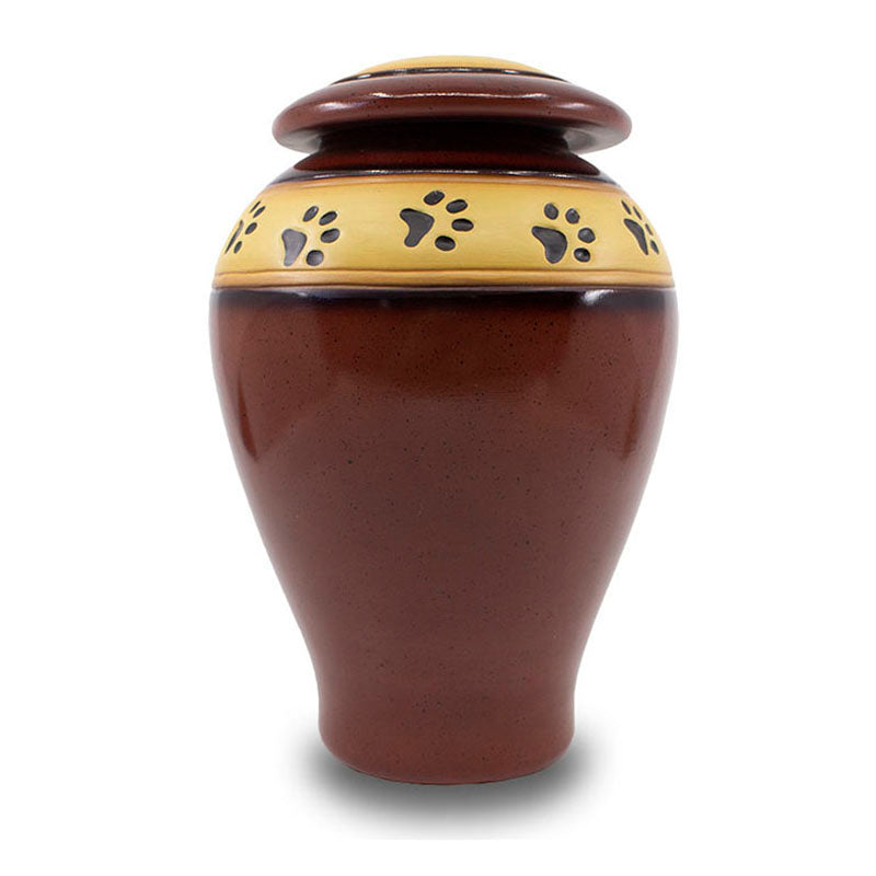 Auburn paw print pet cremation urn large