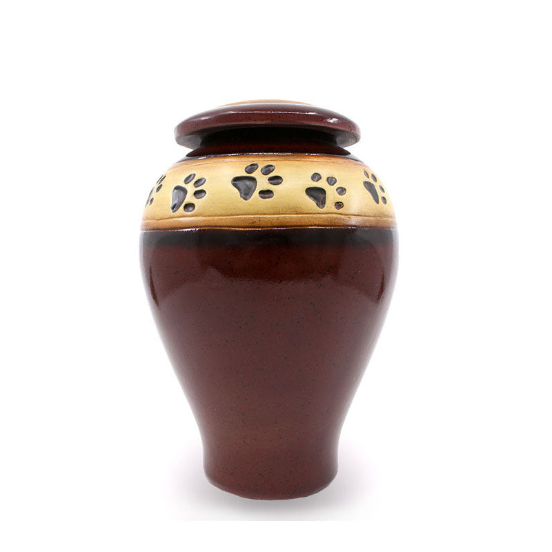 Auburn paw print medium pet cremation urn