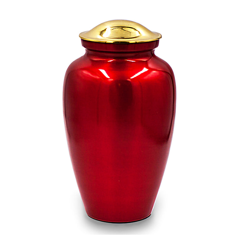 Deep red cremation urn large