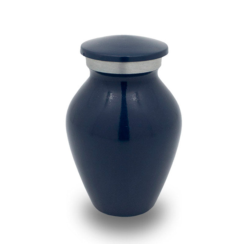 Navy blue cremation urn keepsake