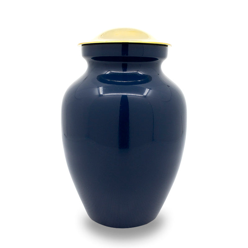 Navy blue medium cremation urn