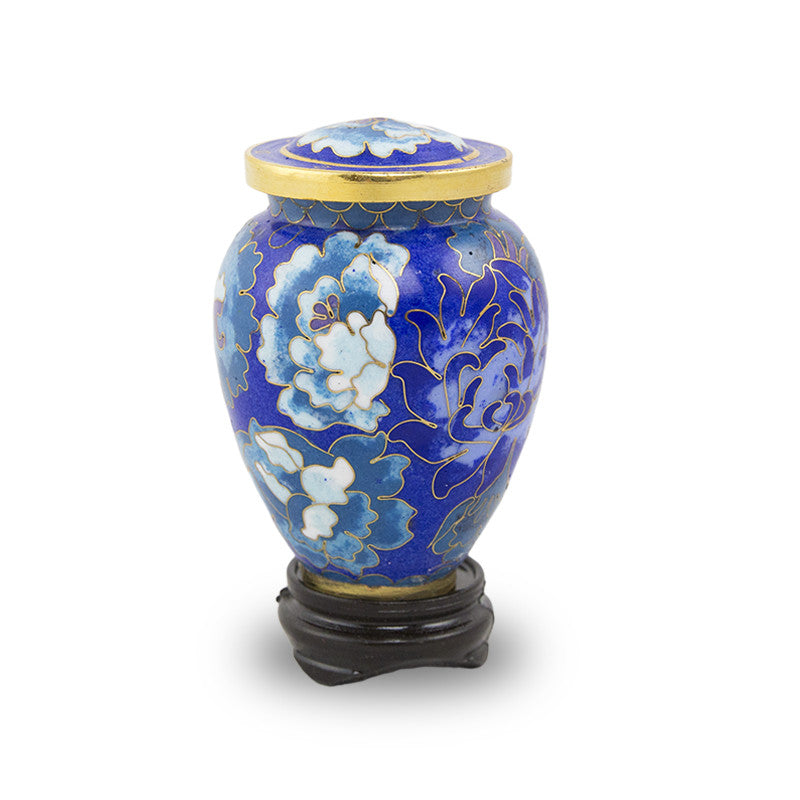 Cloisonne Blue Cremation Urn Keepsake