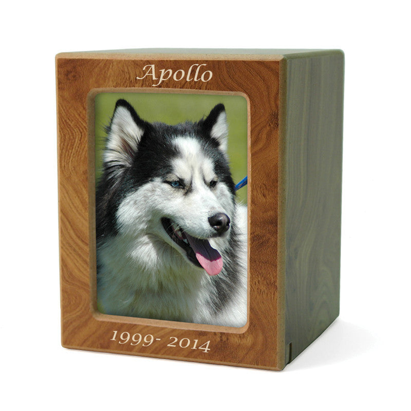 MDF Pet Photo Cremation Urn - Medium