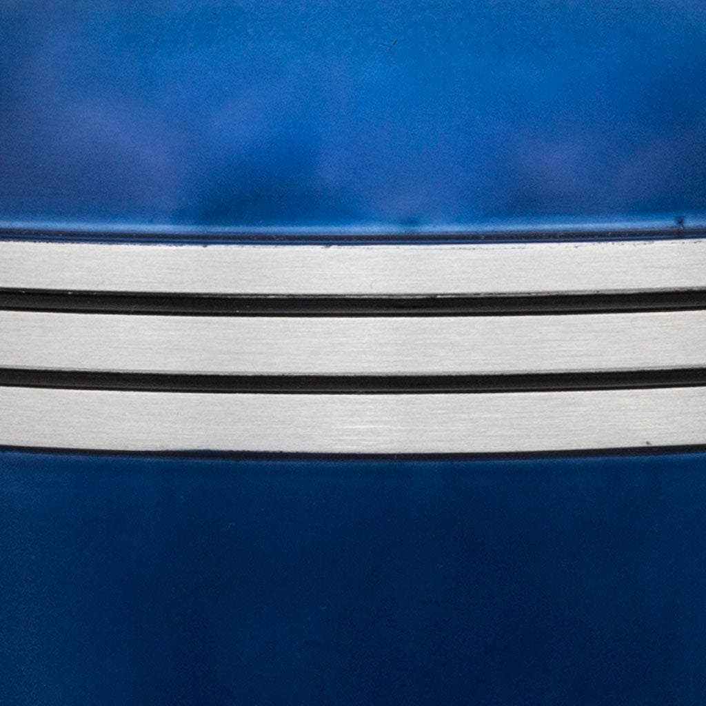 dark blue banded cremation urn medium close up 65632b28 8a7e 4386 b4fd d15c6433c675