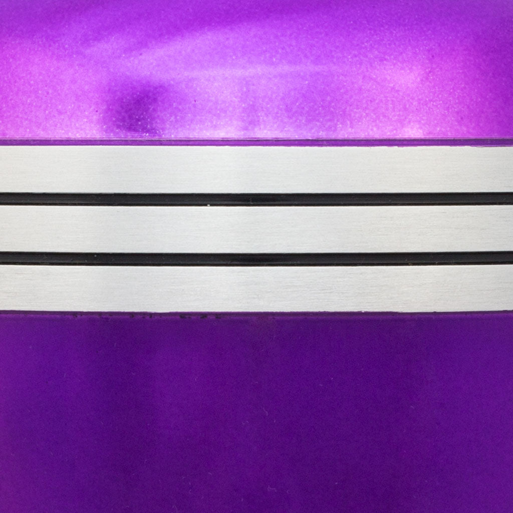 dark purple banded cremation urn close up