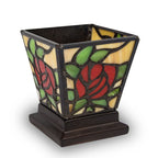 Red Rose Stained Glass Cremation Candle Keepsake
