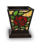 Red Rose Stained Glass Cremation Candle Keepsake
