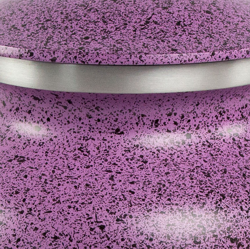 two tone lilac cremation urn detail